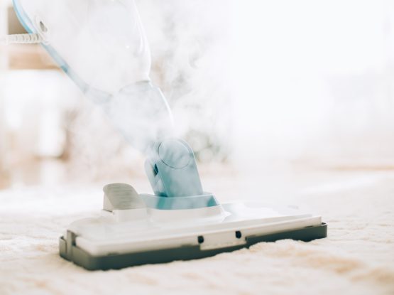 cleaning-the-floor-with-steam-cleaner-banner-and-c-K5QZG92